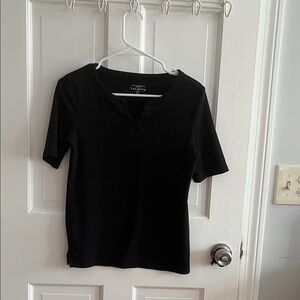 Talbots Women's Classic Black Short Sleeve Top